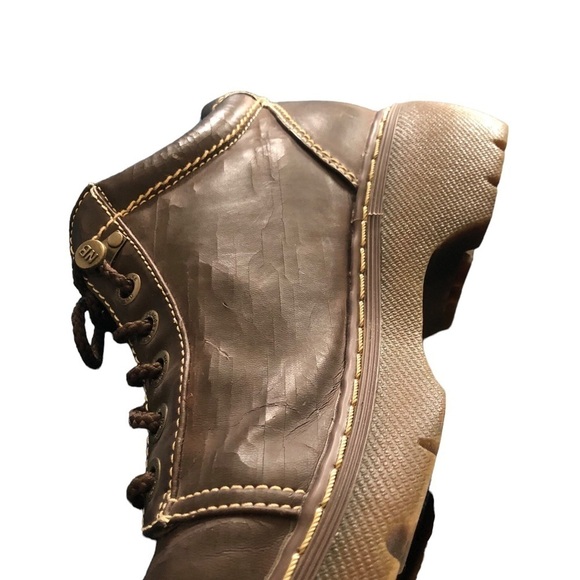 No Boundaries Y2K Lace Up Meg Bootie 9.5 Chunky Rugged Faux Leather Dark Brown - Picture 5 of 8